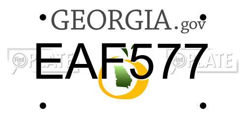 EAF577 Georgia License Plate