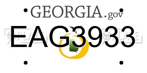 EAG3933 Georgia License Plate