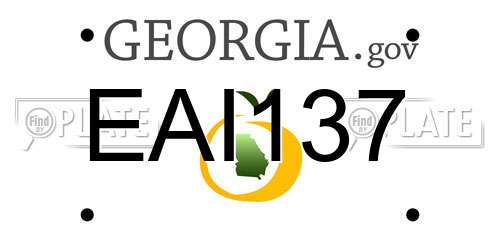 EAI137 Georgia License Plate