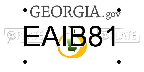 EAIB81 Georgia License Plate