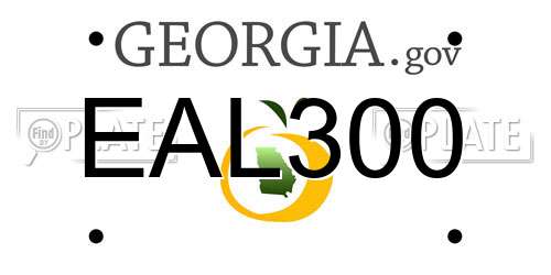 EAL300 Georgia License Plate