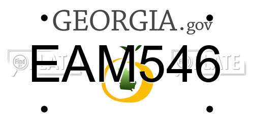 EAM546 Georgia License Plate