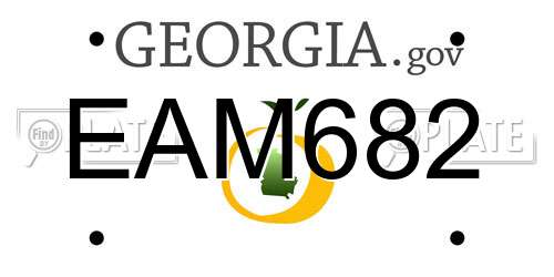 EAM682 Georgia License Plate