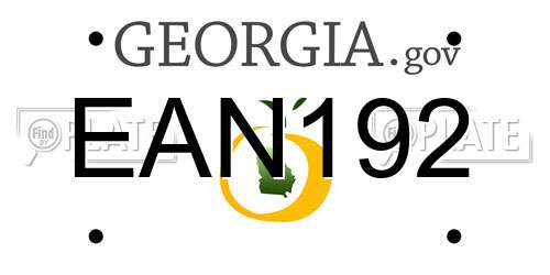 EAN192 Georgia License Plate