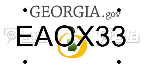 EAOX33 Georgia License Plate
