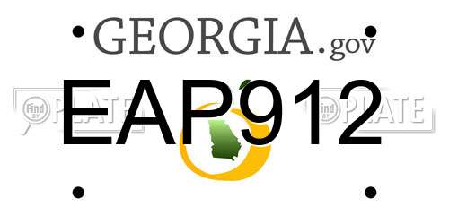 EAP912 Georgia License Plate