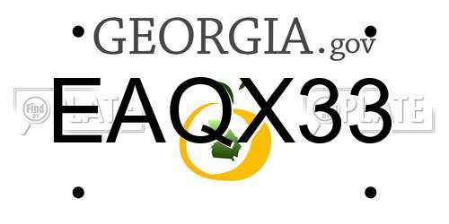 EAQX33 Georgia License Plate