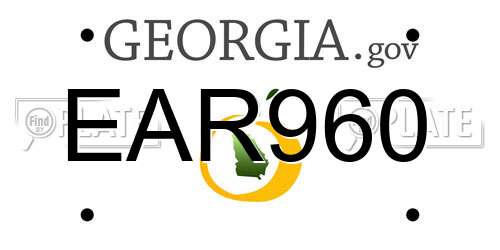 EAR960 Georgia License Plate