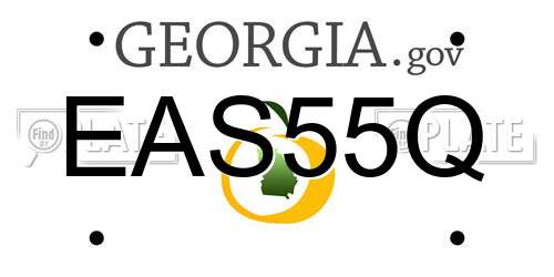 EAS55Q Georgia License Plate