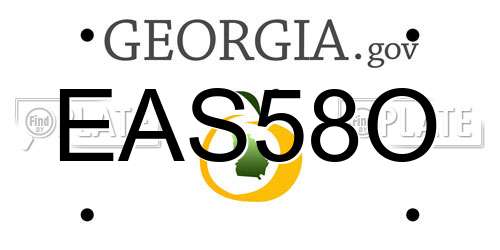 EAS58O Georgia License Plate
