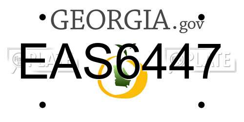 EAS6447 Georgia License Plate