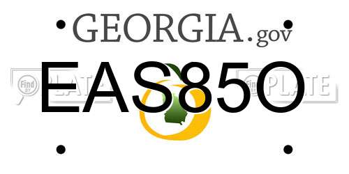 EAS85O Georgia License Plate