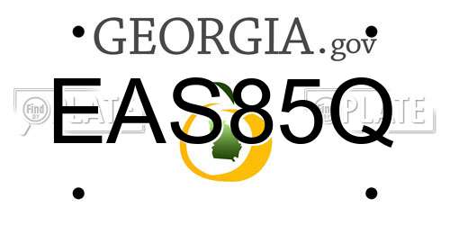 EAS85Q Georgia License Plate