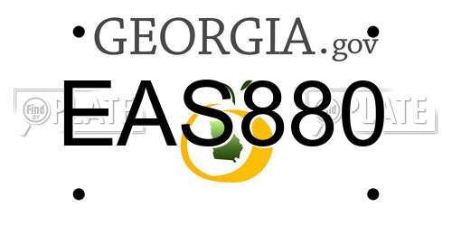 EAS880 Georgia License Plate