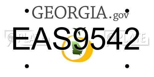 EAS9542 Georgia License Plate