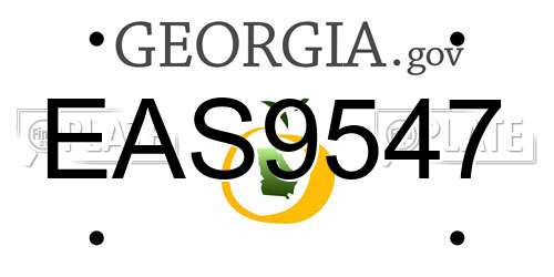 EAS9547 Georgia License Plate