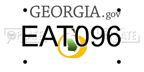 EAT096 Georgia License Plate
