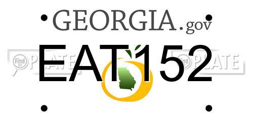 EAT152 Georgia License Plate
