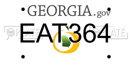 EAT364 Georgia License Plate