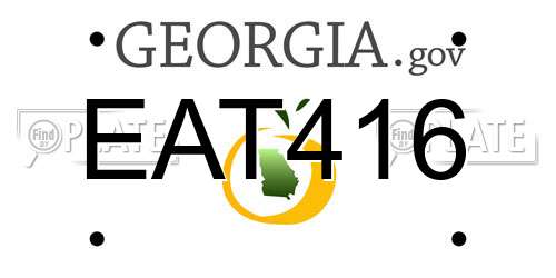 EAT416 Georgia License Plate