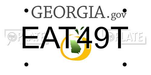 EAT49T Georgia License Plate