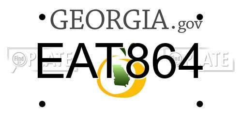 EAT864 Georgia License Plate