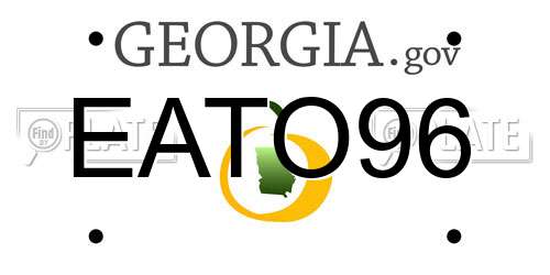 EATO96 Georgia License Plate