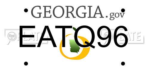 EATQ96 Georgia License Plate