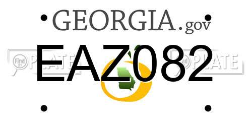 EAZ082 Georgia License Plate