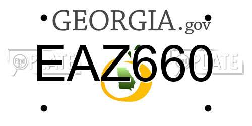 EAZ660 Georgia License Plate