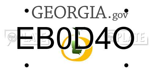 EB0D4O Georgia License Plate