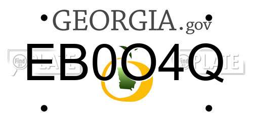 EB0O4Q Georgia License Plate