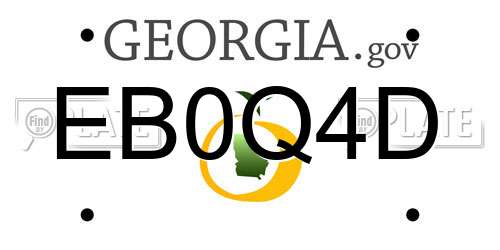 EB0Q4D Georgia License Plate