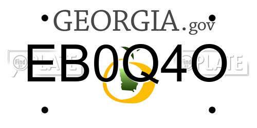EB0Q4O Georgia License Plate