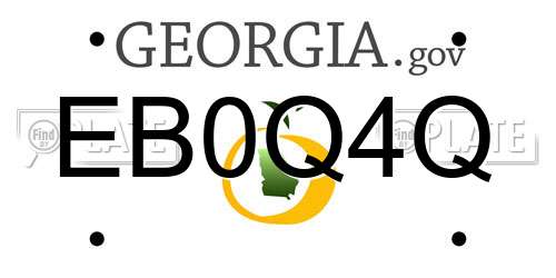 EB0Q4Q Georgia License Plate