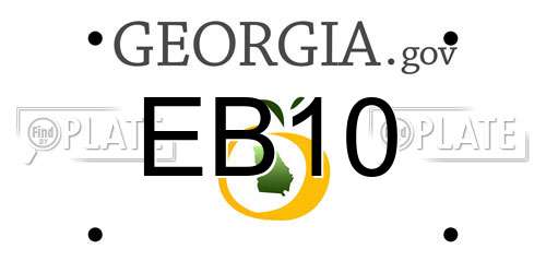 EB10 Georgia License Plate