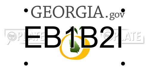 EB1B2I Georgia License Plate