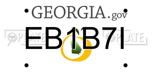 EB1B7I Georgia License Plate