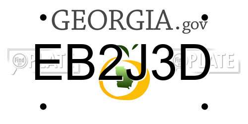 EB2J3D Georgia License Plate