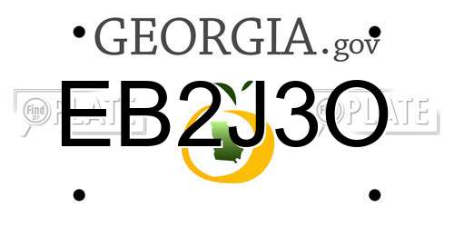EB2J3O Georgia License Plate