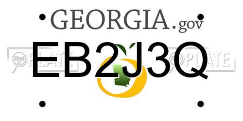 EB2J3Q Georgia License Plate