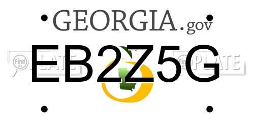 EB2Z5G Georgia License Plate
