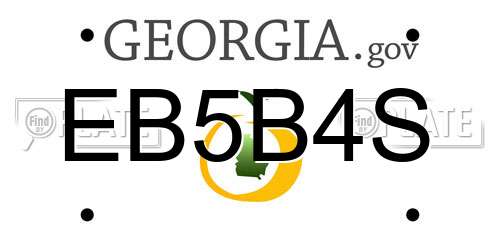 EB5B4S Georgia License Plate