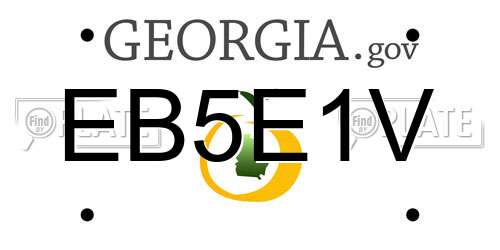 EB5E1V Georgia License Plate