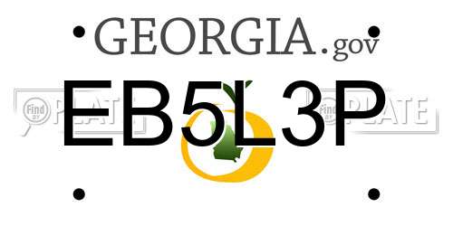 EB5L3P Georgia License Plate