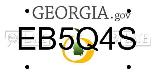EB5Q4S Georgia License Plate