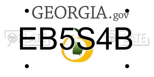 EB5S4B Georgia License Plate