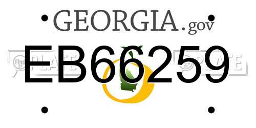 EB66259 Georgia License Plate