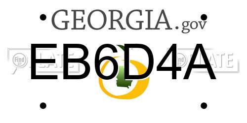 EB6D4A Georgia License Plate