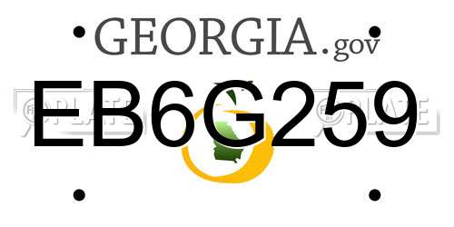 EB6G259 Georgia License Plate